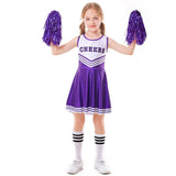 1 x RAW Customer Returns LOLANTA Children s Cheerleader Costume, Girls Cheerleading Outfit with Pompoms 8-9 Years, Purple, Day 140  - RRP €34.26