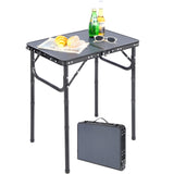 1 x RAW Customer Returns REDCAMP Folding Table Height Adjustable with Storage Organizer, Lightweight Portable Camping Table for Outdoor Indoor Picnic Cooking Gray  - RRP €52.43