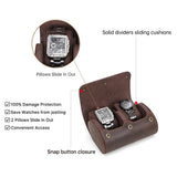 1 x RAW Customer Returns Contacts Contact s Genuine Leather Watch Box for Cylindrical Watches and Clocks, Coffee 2 for 2 Watches, Brown Coffee 2 - RRP €40.46