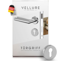 1 x RAW Customer Returns Vellure door handle set made of  including drilling Door  for interior doors set - door fittings - door  for interior doors - door handle set for interior doors for apartment entrance doors  - RRP €20.16