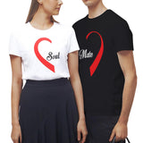 1 x Brand New LiKing T-Shirt for Women and Men Cotton Couple T Shirt Tee Top Pack of 1 - Men s Black Heart Pattern - XXL - RRP €24.0