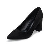 1 x RAW Customer Returns Women s pumps with heels Elegant women s pumps with high block heels Wedding pumps Suede black 38 - RRP €60.0