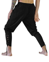 1 x RAW Customer Returns YAOHUOLE Pirate Pants Men Costume Viking Renaissance Steampunk Leisure Pants Men Renaissance Pants Black 2XL - RRP €27.22