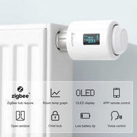 1 x RAW Customer Returns SALCAR Smart Radiator Thermostat Set Compatible Amazon Alexa Google Assistant Programmable Thermostat with OLED Display Tuya ZigBee Smart Radiator - RRP €86.71