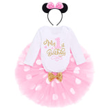 16 x RAW Customer Returns Toddler Baby Girls 1st 2nd 3rd Birthday Disney Minnie Outfit Cotton Long Sleeve Romper Princess Polka Dots Tulle Tutu Mouse Ear Headband 3-Piece Clothing Set Pink-My 1st Birthday 1 Years - RRP €333.12