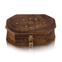 2 x RAW Customer Returns Great birthday gift, handmade, decorative jewelry box made of wood, with lock and key, jewelry organizer, keepsake, treasure chest, jewelry box, treasure chest, jewelry box, watch box, 20 x 12 cms - RRP €37.0