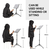 1 x RAW Customer Returns CAHAYA Metal Music Stand Foldable Height Adjustable Adjustable Music Stand Table Stand 2 in 1 Dual Use with Waterproof Carrying Bag CY0194 - RRP €32.93