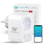 1 x RAW Customer Returns GY Alexa socket with 1 Type-C port and 2 USB-A 4 in 1 , WLAN socket with power consumption measurement, timer, APP remote control and voice control, 16A smart plug Works with Alexa, Google - RRP €20.99