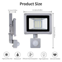 1 x RAW Customer Returns 20W LED spotlight with motion sensor, waterproof IP65 LED floodlight floodlight 1600LM 6500K cold white outdoor spotlight outdoor lighting for garden garage sports field - RRP €18.18