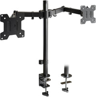 1 x RAW Customer Returns ATHLETIC monitor mount for 2 monitors for 13-27 inch flat curved screens, monitor desk mount, height adjustable, tiltable, swivelable, rotatable, 8 kg per arm, VESA 75x75 100x100, black - RRP €29.96