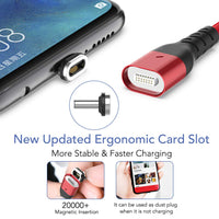 1 x RAW Customer Returns JianHan Magnetic Charging Cable 2M, 3A USB C Micro USB 2 in 1 Magnetic Cable with LED Light for Sumsung Galaxy Huawei Xiaomi Kindle LG Moto Android Smartphones Red  - RRP €10.07