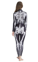 1 x RAW Customer Returns AIDEAONE Halloween Costume Women Bone Print Jumpsuit Catsuit Bone Skeleton Suit Carnival Fancy Dress - RRP €21.36