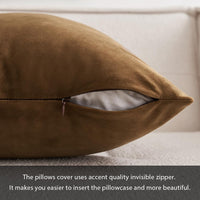 1 x RAW Customer Returns MIULEE Set of 2 Velvet Cushion Covers Pillow Case Sofa Cushion Decorative Throw Pillows Couch Cushions Decorative Pillows with Hidden Zipper for Sofa Bedroom 60 x 60 cm Chocolate Brown - RRP €21.99