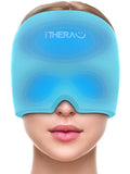 1 x RAW Customer Returns iTHERAU Migraine Mask Headache Mask, 360 Cover Adjustable Migraine Hat Migraine Relief Cap, Cold Warm Compress Cooling Pads Gel for Headaches, Swollen Eyes, Sinuses - RRP €23.99