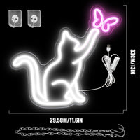 1 x RAW Customer Returns Neon Cat Sign Wall Decoration Butterfly Neon Sign Usb Neon Light Party Neon Sign for Shop Bedroom Bedside Living Room Party Neon Signs Kids Room - RRP €33.26