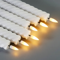 4 x Brand New Eywamage White Flameless LED Taper Candles with Remote Control, Battery Wax Stick Candles Set of 6 - RRP €120.96