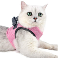 14 x Brand New oUUoNNo Anti-Escape Cat Harness and Leash Set, Adjustable Padded with Running Padding, Comfortable Outdoor Jacket for Kitten, Puppy, Rabbit L, Rosa  - RRP €167.86