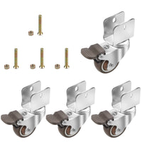 1 x RAW Customer Returns CPROSP 4 Wheels for Crib Wheels with U Brake 38mm, Wheels for Baby Crib, Support Up to 60KG, Silent Swivel Wheels, Suitable for Furniture, Flower Stands, Cribs, 20MM Plate Opening - RRP €17.14