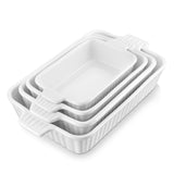 1 x RAW Customer Returns MALACASA, Bake.Bake series, 4-piece baking dish set made of scratch-resistant ceramic in white Includes 4 sizes for preparing lasagna, soup, tiramisu and more - RRP €54.08