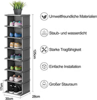 2 x RAW Customer Returns Gelanty Shoe Rack, 8 Tier Shoe Racks Narrow and Tall, DIY Vertical Shoe Cabinet Organizer Suitable for Entrances, Corridors, Corners and Closets - RRP €47.6