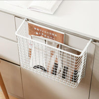 1 x RAW Customer Returns Under shelf storage basket, hanging basket metal hanging basket shelf under cabinet hanging basket metal basket organizer shelf hanging basket for kitchen, office, pantry, bathroom, closet 6 pieces, white  - RRP €28.22