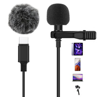 1 x RAW Customer Returns AGPTEK Type-C Lavalier Microphone, 2m Mini Omnidirectional Condenser for Android and Tablets, Microphone with Windscreen for Streaming, Podcast, Compatible with All Devices with Type-C Connector - RRP €11.09