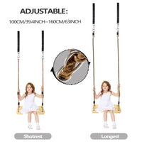 1 x RAW Customer Returns Wooden swing seat, KINSPORY garden swing with adjustable hemp rope, for indoor and outdoor use, swing seat up to 130 kg - RRP €31.43