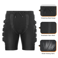 1 x RAW Customer Returns Relaxyee Padded Protective Shorts, Skating Shorts Protectors for Snowboard, Skates, Skis, Skateboard, 3D Protection for Hip, Thigh and Coccyx - RRP €30.72