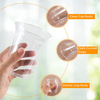 3 x RAW Customer Returns Alliebe Pack of 300 473 ml - 16 oz beer cups, reusable party cups, plastic cups, clear plastic PET clear water plastic beer glass cups for restaurants, cafes and camping parties - RRP €128.94