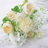 1 x RAW Customer Returns KIRIFLY Artificial Flowers,Fake Flowers Decoration Artificial Peony Fake Silk Hydrangea Decoration Plastic Carnations Flower Arrangements Wedding Bouquet White  - RRP €15.12