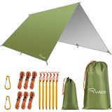 1 x RAW Customer Returns RYACO Tarp 3x3 m Waterproof Tent Tarp Ultralight with Eyelets 6 Ground Pegs 6 Ropes, Anti-UV Snow Rain Protection Lightweight Compact for Hammock Camping Hiking Picnic Travel Outdoor Activities - RRP €32.99