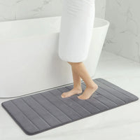 1 x RAW Customer Returns Homaxy Memory Foam Bathroom Bath Rugs Absorbent Non-Slip Bath Mat Washable Bath Mat - 61 x 120 cm, Dark Grey - RRP €38.3