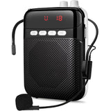 1 x RAW Customer Returns Portable 2400mAh Rechargeable Voice Amplifier with Wired Microphone, Headset and Waistband Personal Microphone and Speaker for Teacher Training Meeting Tour Guide Black  - RRP €29.99