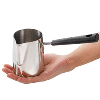 1 x RAW Customer Returns Dicunoy 2 pieces milk pitcher, milk jug 350 ml 650 m, Turkish coffee pot, stainless steel milk jug with long handle - RRP €17.53