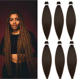 1 x Brand New 65cm Synthetic Hair Extensions for African Braiding 6PCS Pre-Stretced Easy Braids Heat Resistant Braiding Twist Crochet Hair 540g Natural Black - RRP €16.8