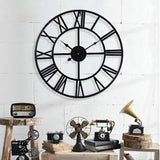 1 x RAW Customer Returns Taodyans Silent Wall Clock Vintage Roman Numerals 40cm Metal Skeleton Clock Living Room Kitchen Cafe Office Decor Gift Black  - RRP €35.34