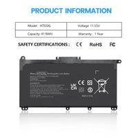 1 x RAW Customer Returns Wikinu New HT03XL L11119-855 Battery for HP Pavilion 14-CE 14-CF 14-DF 15-CS 15-CW 15-DA 15-DB 15-DW 17-BY 17-CA Series 15-DA0012DX 15-CS0064ST L11421-542 L11421-2C2 HSTNN-LB8M HSTNN-DB8R - RRP €36.99