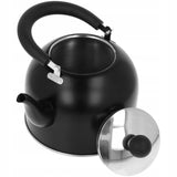 1 x RAW Customer Returns Teapot Induction Kettle Black Matt 1.5 L Coffee Kettle Camping Whistling Kettle Gas Stove Retro Kettle for Tea Coffee - RRP €17.0