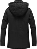 1 x RAW Customer Returns Uoiuxc Men s Warm Winter Jacket Windproof Coat Thick Parka Military Jacket with Removable Hood Black, L  - RRP €97.36