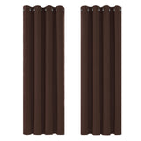 1 x RAW Customer Returns Deconovo opaque thick curtains blackout bedroom with eyelets privacy, 214x132cm height x width , dark brown, set of 2 - RRP €33.95