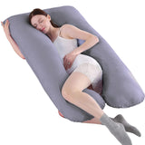 1 x RAW Customer Returns SHANNA Pregnancy Pillow, Extra Large Pillow for Adults, Body Pillow for Maternity and Sleep Comfort, U-Shaped Pillow, with Removable and Washable Cover, 70 x 130 cm Gray - RRP €36.67