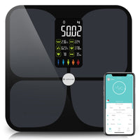 1 x RAW Customer Returns Lepulse body fat scale Lescale F4 pro, rechargeable scale with body fat and muscle mass, body scale with body fat analysis, trend, white scale people, personal scale, large display, 15 indicators - RRP €60.49