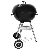 1 x RAW Customer Returns SunJas Charcoal Grill, Portable, Round, Lid with Two Wheels, Diameter 41 cm, Height 70 cm, Black - RRP €40.33