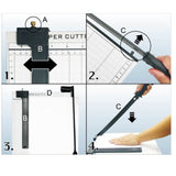 1 x RAW Customer Returns Paper Cutter, A4 A3 Paper Cutter Manual Guillotine Steel Paper Cutter with Safety Guard and Blade Lock, Desktop Guillotine Cutter for Office, Home, School - RRP €34.79