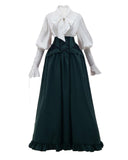 1 x RAW Customer Returns FCCAM Medieval Clothing Women s Festive Dresses for Women Victorian Dress Dresses Women s Festive Carnival Costume Women including white blouse and green skirt, S M - RRP €40.94