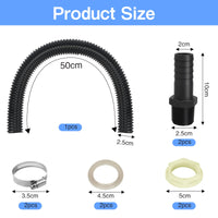 1 x Brand New Rain barrel connection set, 2 rain barrel feedthroughs 1 inch with hose nozzle 50 cm connecting hose 25mm, 2 hose clamps rain barrel connector set for rainwater barrels - RRP €15.56