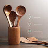 1 x RAW Customer Returns AOOSY Cooking Utensils Wooden Cooking Spoon Cookware, 5 Piece Japanese Style Wooden Cooking Utensil Set Scratch-Resistant Utensil Sets Including Wooden Spatula Spoon for Non-Stick Pans - RRP €23.17