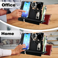 1 x RAW Customer Returns Gifts for Men Birthday Wooden Phone Docking Station Wallet Stand Watches Nightstand Organizer Men Gift Husband Dad Gift Father s Day Brother Anniversary Birthday Gift for Men - RRP €19.76