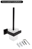 1 x RAW Customer Returns CASEWIND toilet brush holder black matt, toilet brush wall mounting, toilet brush holder set stainless steel with drilling - RRP €39.99