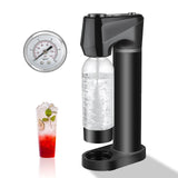 1 x RAW Customer Returns Skyehomo CO2 Water Carbonator with 1 L Portable BPA Free Bottles, Sparkling Water Maker with Pressure Gauge, Soda Sparkling Water Machine Safe Slot Design, Black Beverage Carbonator without CO2 Cylinder - RRP €56.35